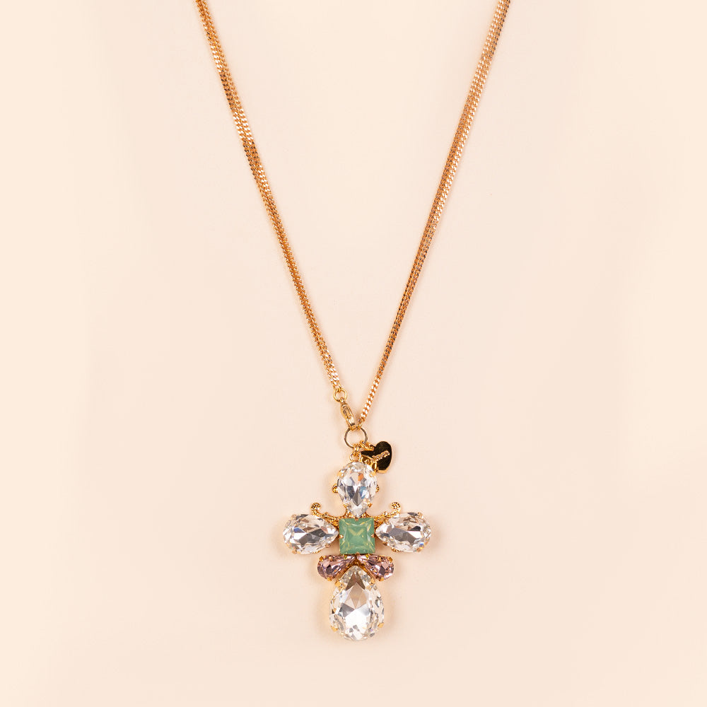 COLLANA LUNGA FINA CON PENDENTE A CROCE
