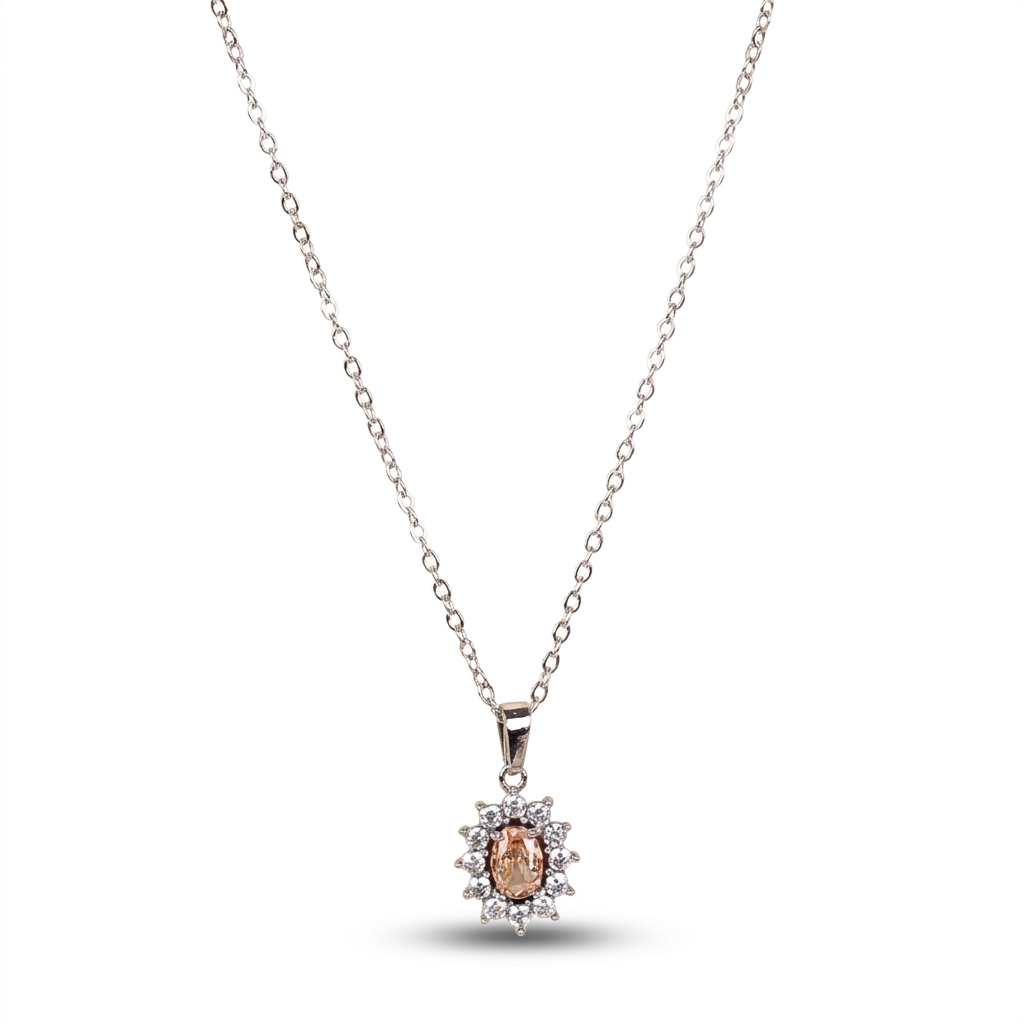COLLANA GIROCOLLO PUNTO LUCE OVALE E STRASS