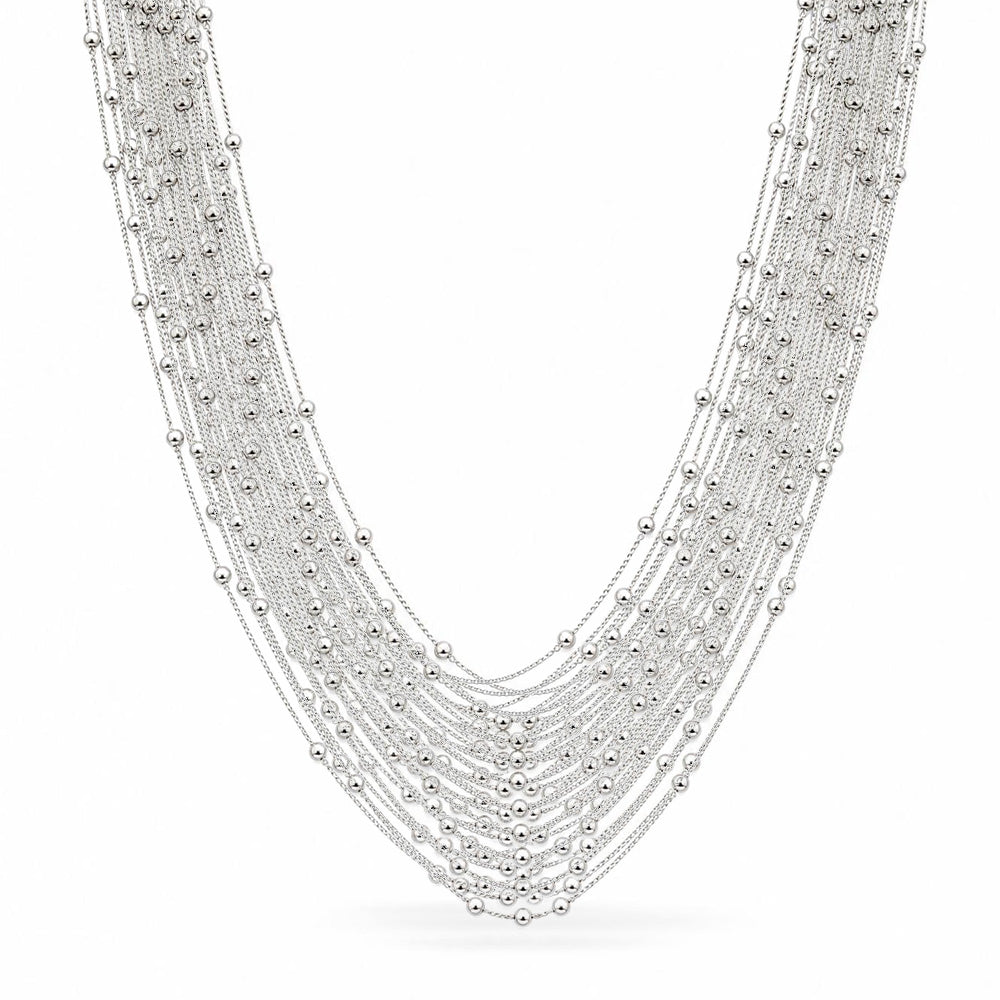 COLLANA A MAGLIA FINA CON DECORAZIONI A SFERA