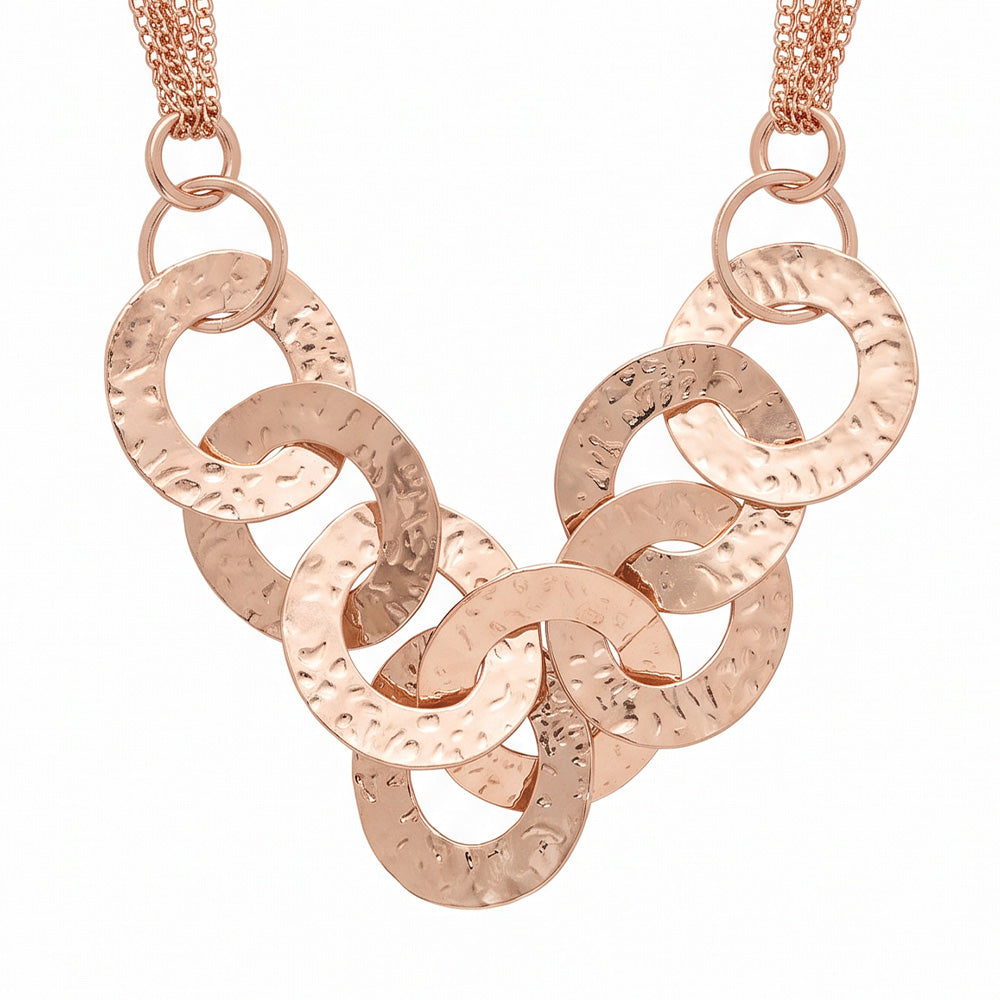 COLLANA CERCHI GRANDI CON EFFETO MARTELLATO