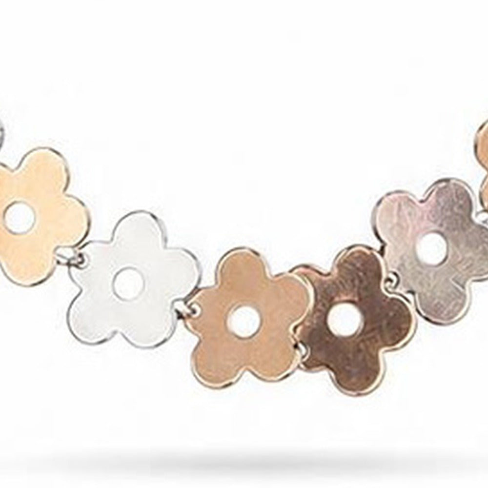 COLLANA GIROCOLLO CON FIORI MARGHERITE LISCE E LAVORATE