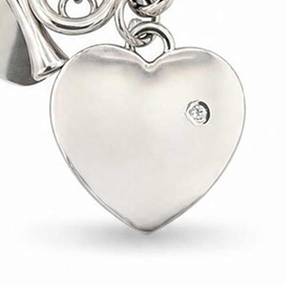COLLANA A MAGLIA CIROCARE CON PENDENTE A FORMA DI CUORE CHIUSURA A T