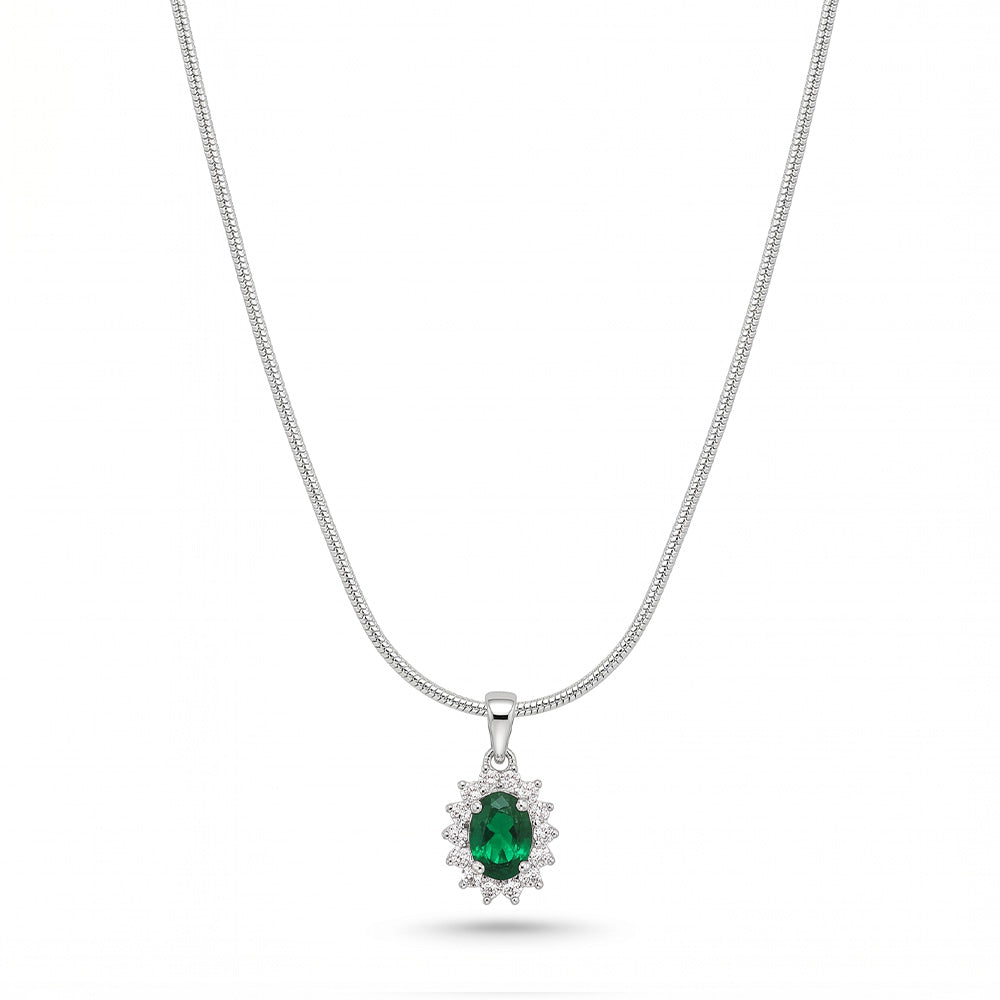 COLLANA A GIROCOLLO BASE A TUBO CON PUNTO LUCE OVALE E STRASS