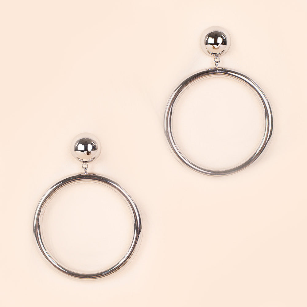 LARGE HOOP EARRINGS WITH DANGLE