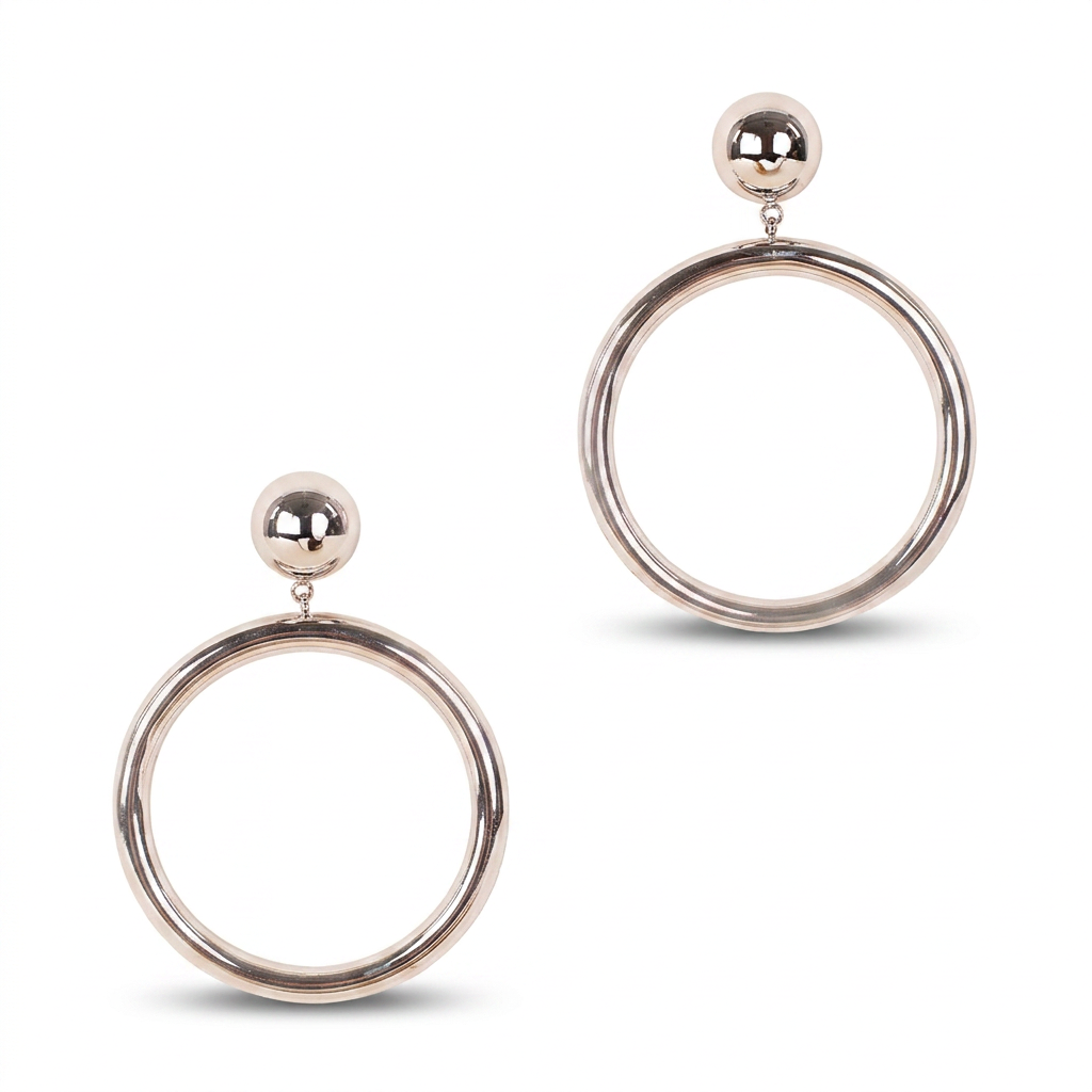 LARGE HOOP EARRINGS WITH DANGLE