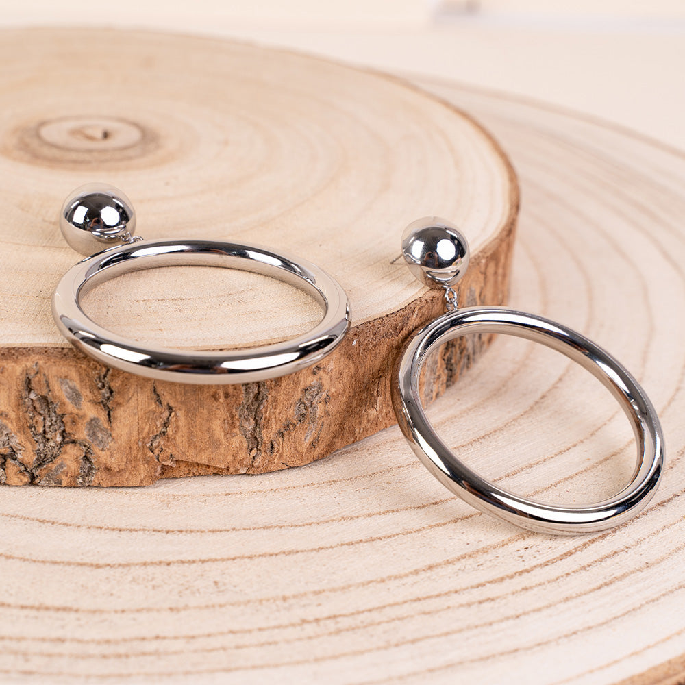 LARGE HOOP EARRINGS WITH DANGLE