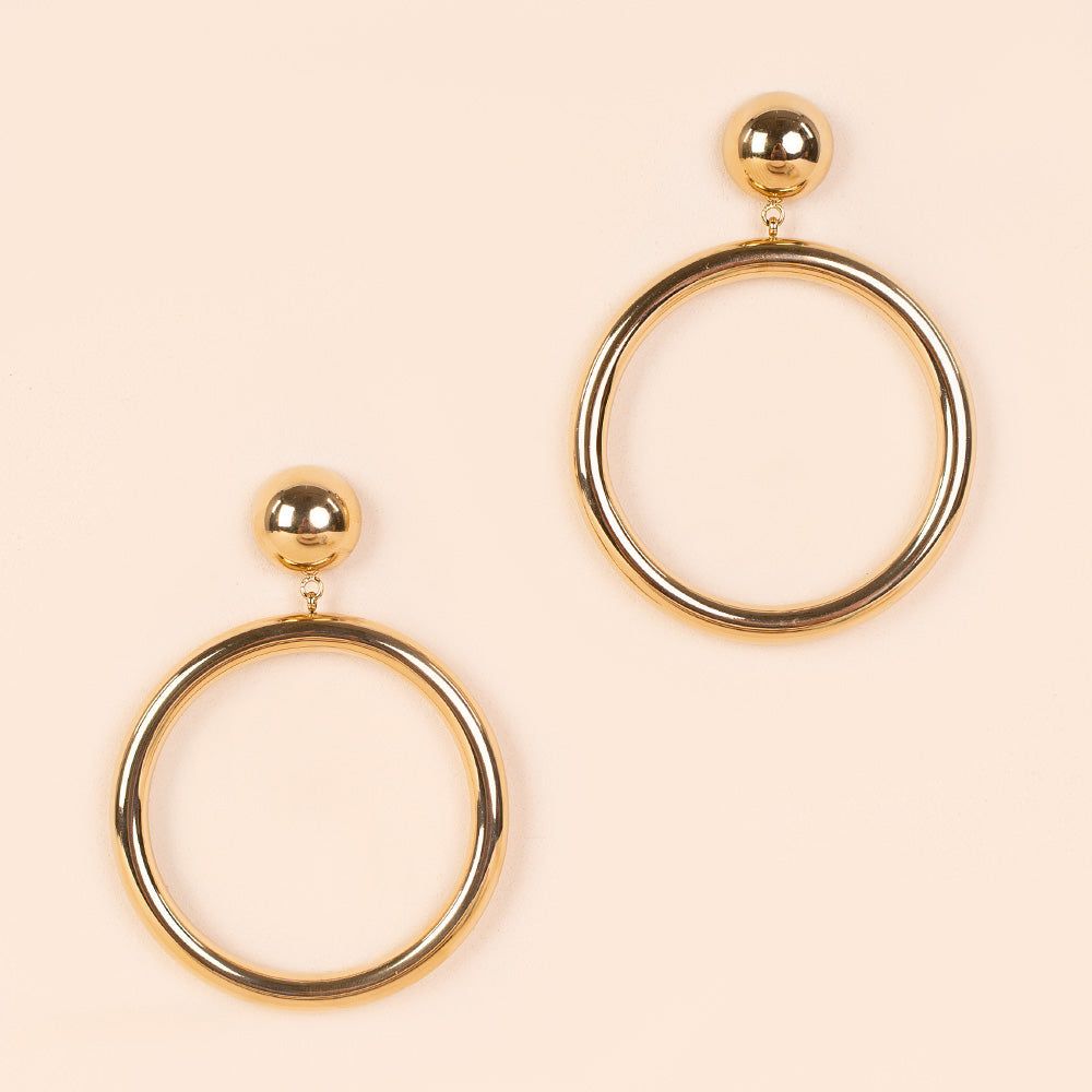 LARGE HOOP EARRINGS WITH DANGLE