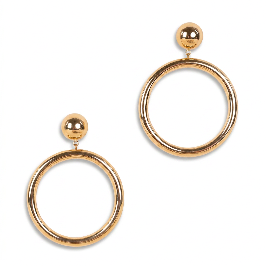 LARGE HOOP EARRINGS WITH DANGLE