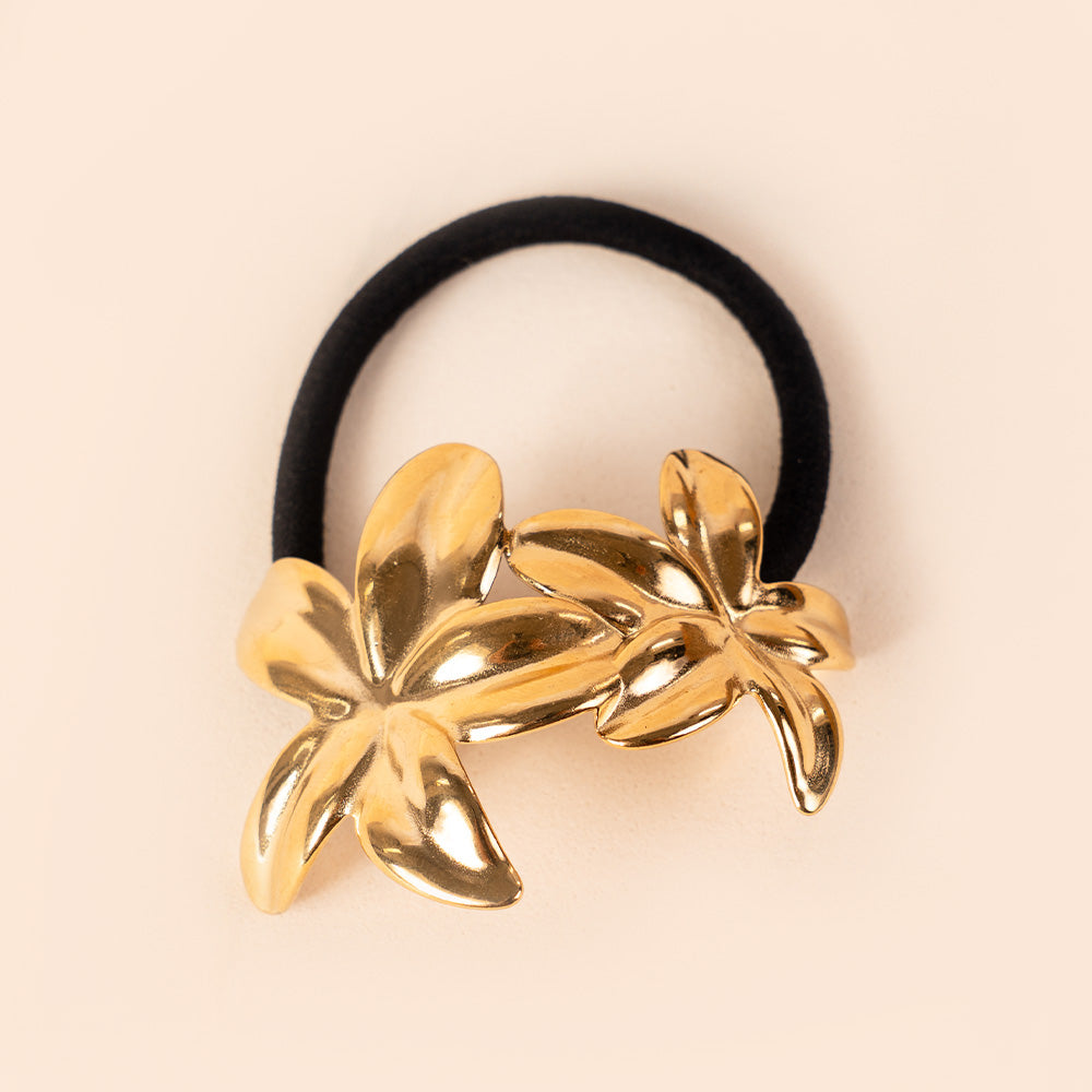 ELASTICO PER CAPELLI CON DUE FIORI