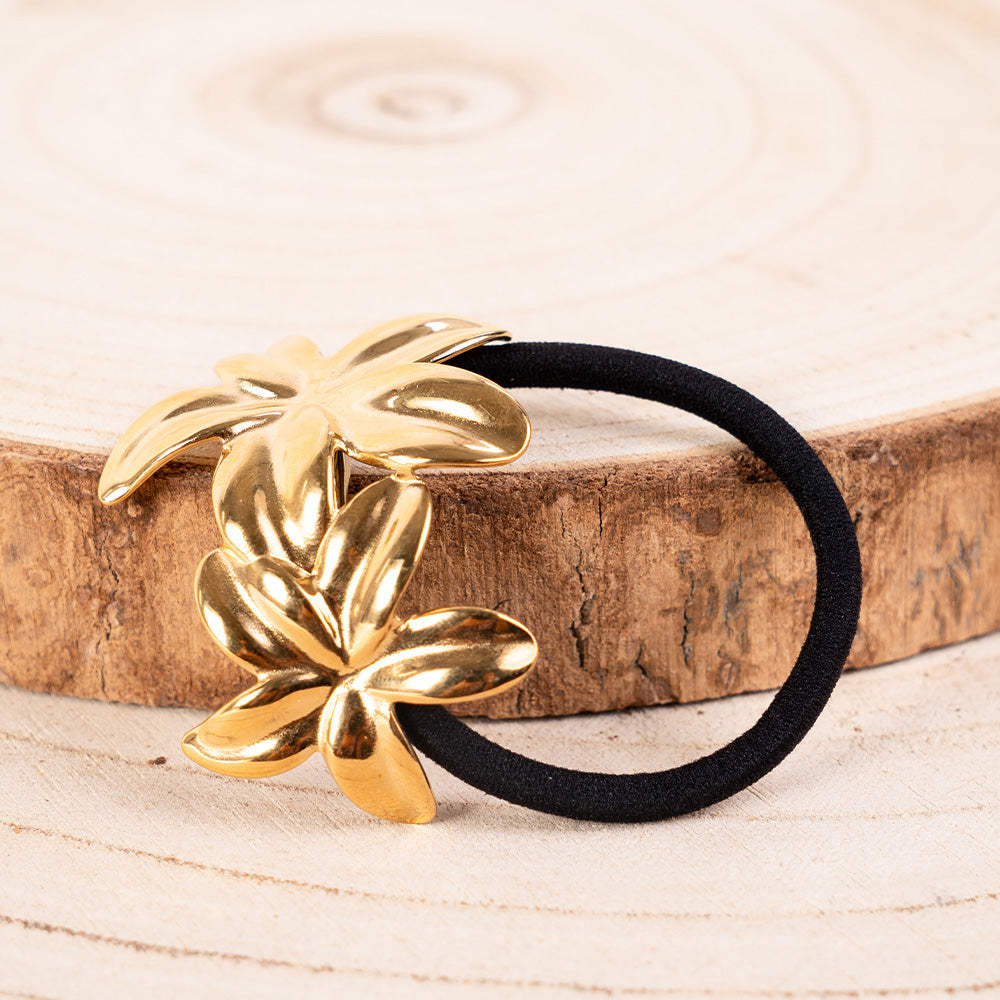 ELASTICO PER CAPELLI CON DUE FIORI