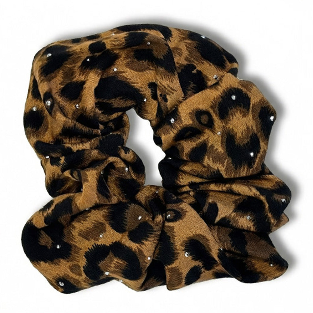 ELASTICO PER CAPELLI LEOPARDATO CON MINI BORCHIE