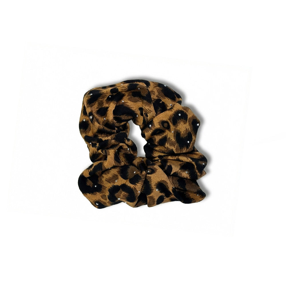 ELASTICO PER CAPELLI LEOPARDATO CON MINI BORCHIE