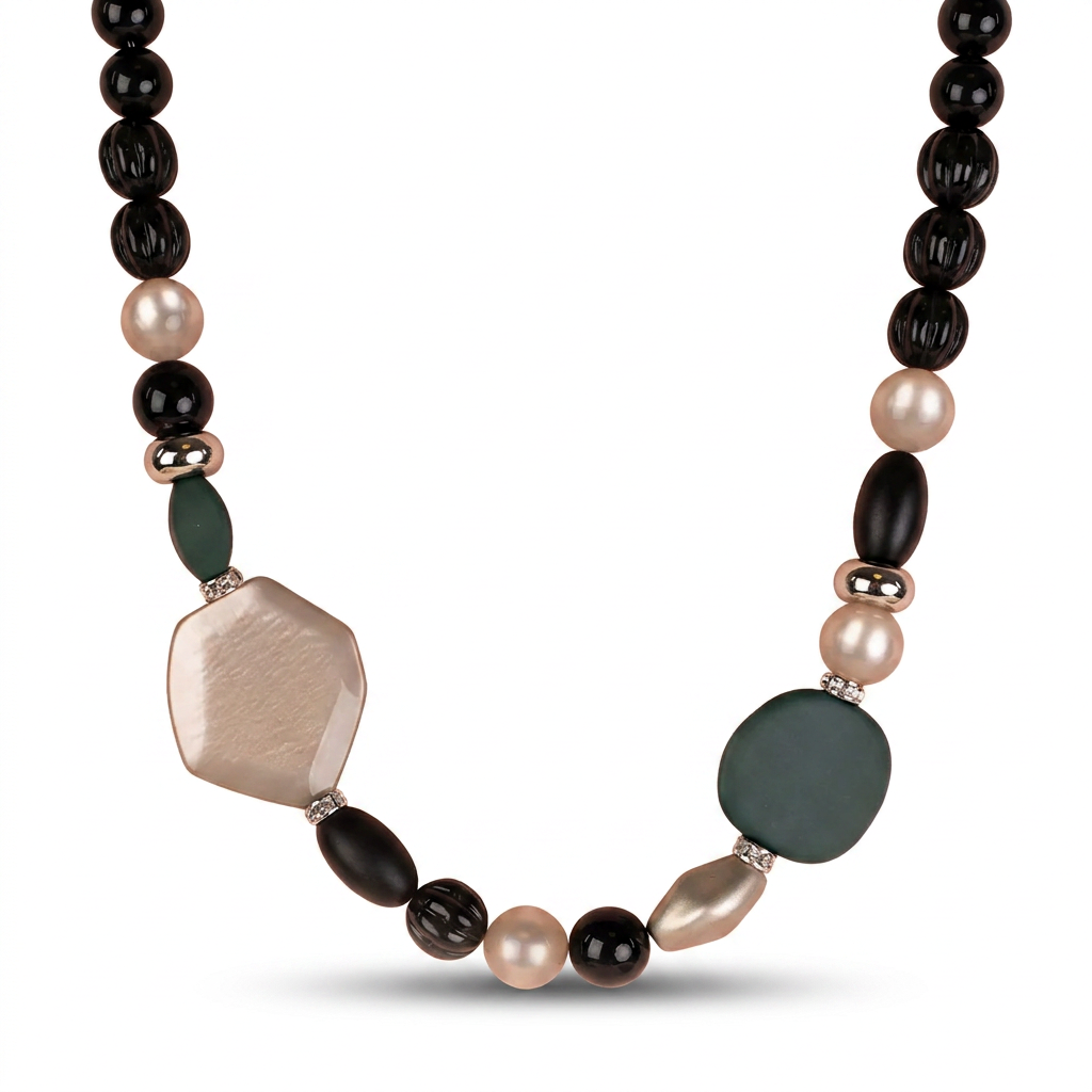 COLLANA A GIROCOLLO CON UNITA' COLORATE ALTERNATE