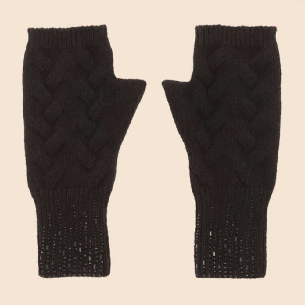 GUANTI CON DITA TAGLIATE E STRASS