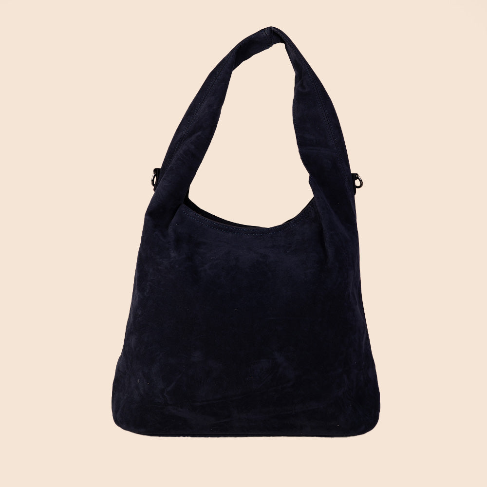 BORSA A SPALLA ECO CAMOSCIO CON SVUOTA BORSA E TRACOLLA ESTERNA