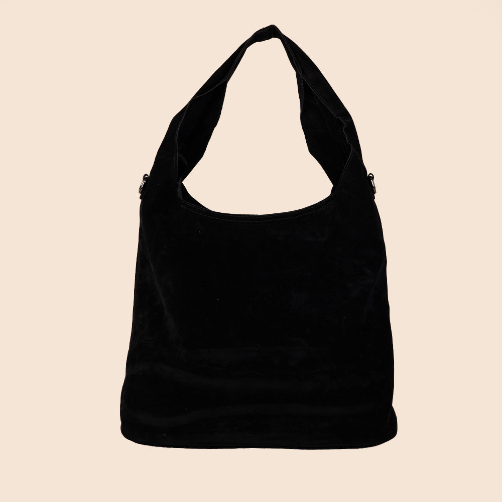 BORSA A SPALLA ECO CAMOSCIO CON SVUOTA BORSA E TRACOLLA ESTERNA