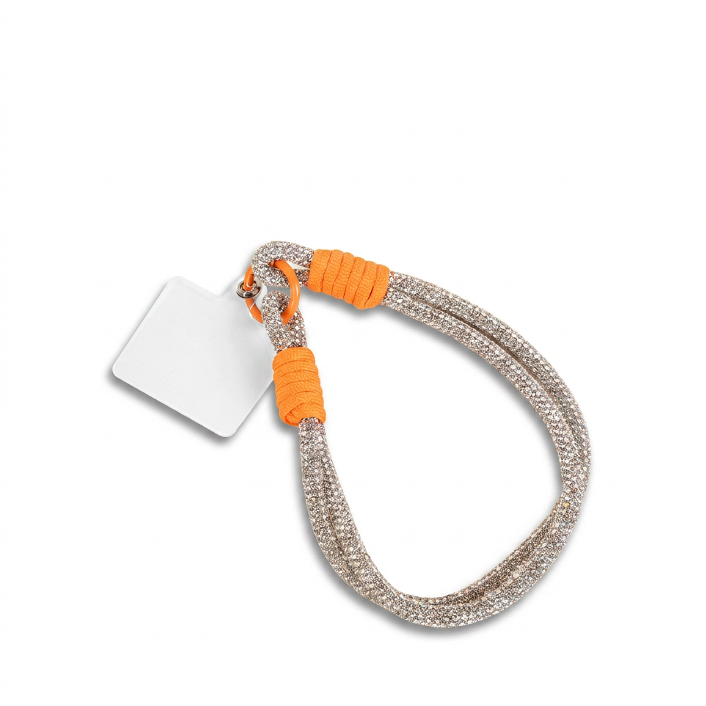 LACCIO PER CELLULARE CON STRASS E CORDA