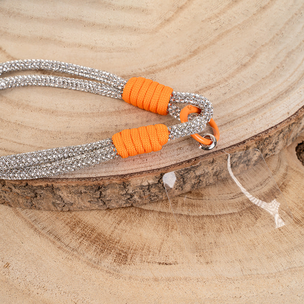 LACCIO PER CELLULARE CON STRASS E CORDA