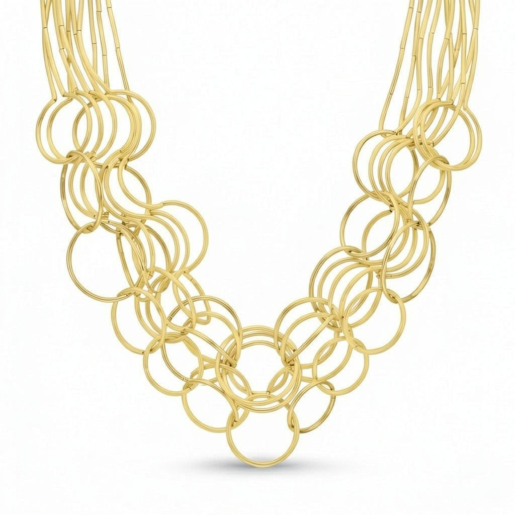 COLLANA GIROCOLLO MULTIFILO CON TRAMA ONDULATA