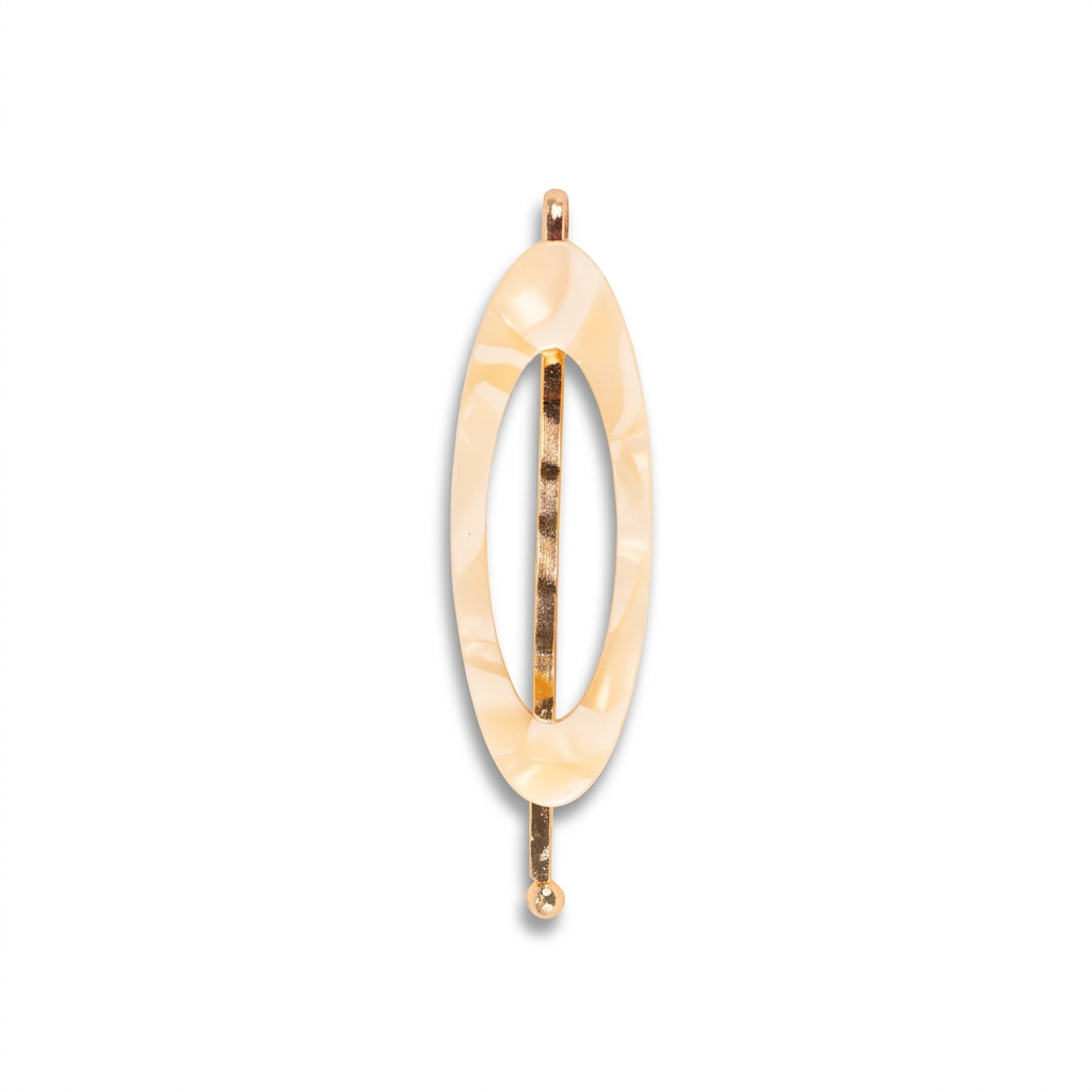 CLIP WITH OVAL RESIN INSERT