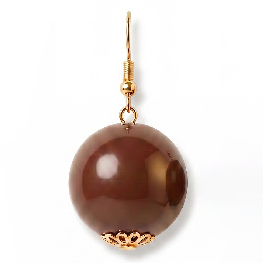 ORECCHINI PENDENTI CON SFERA CLASSICA