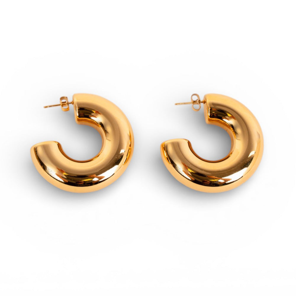 ORECCHINI PENDENTI A TUBO SEMICIRCOLARI