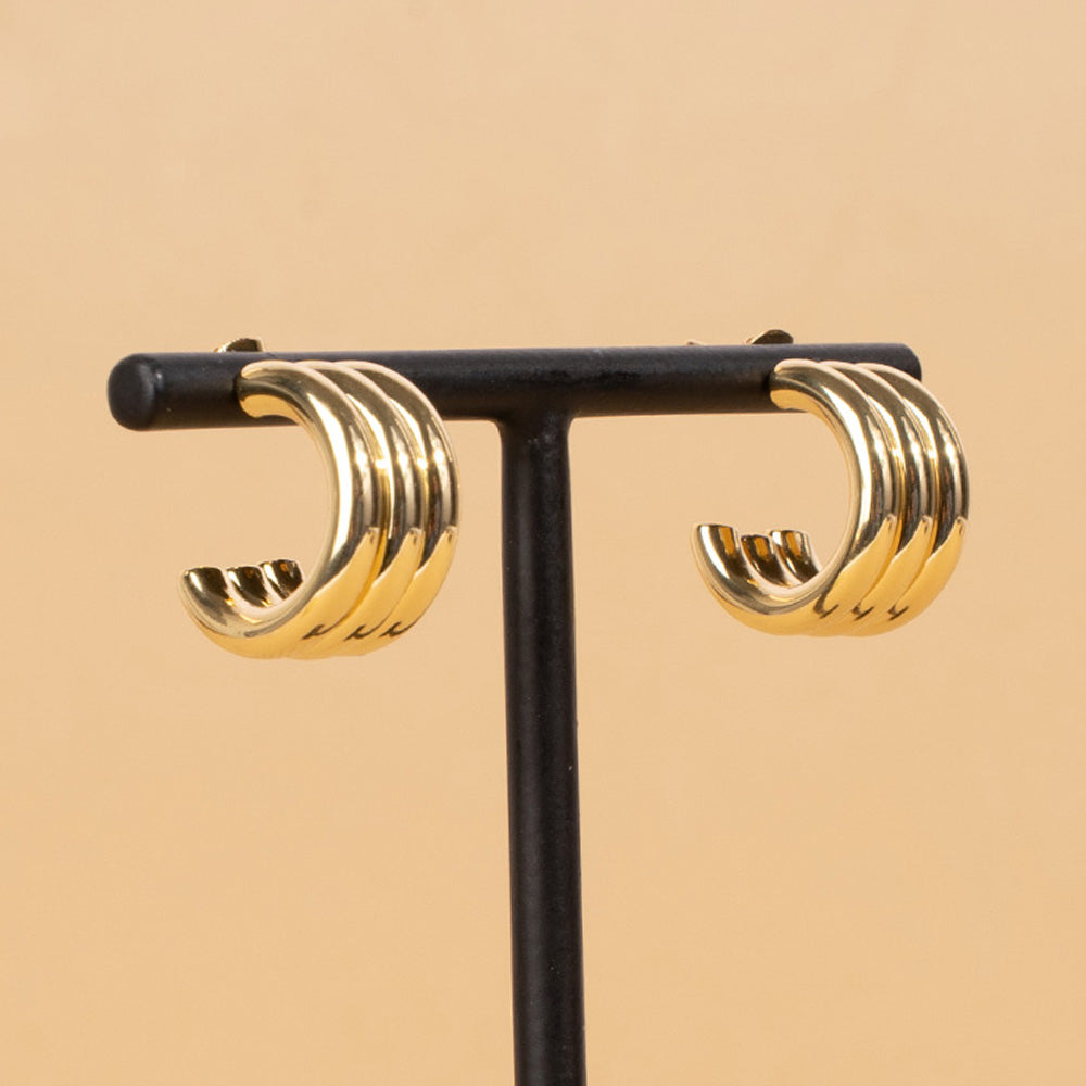 ORECCHINI A SEMICERCHIO CON TRE BANDE