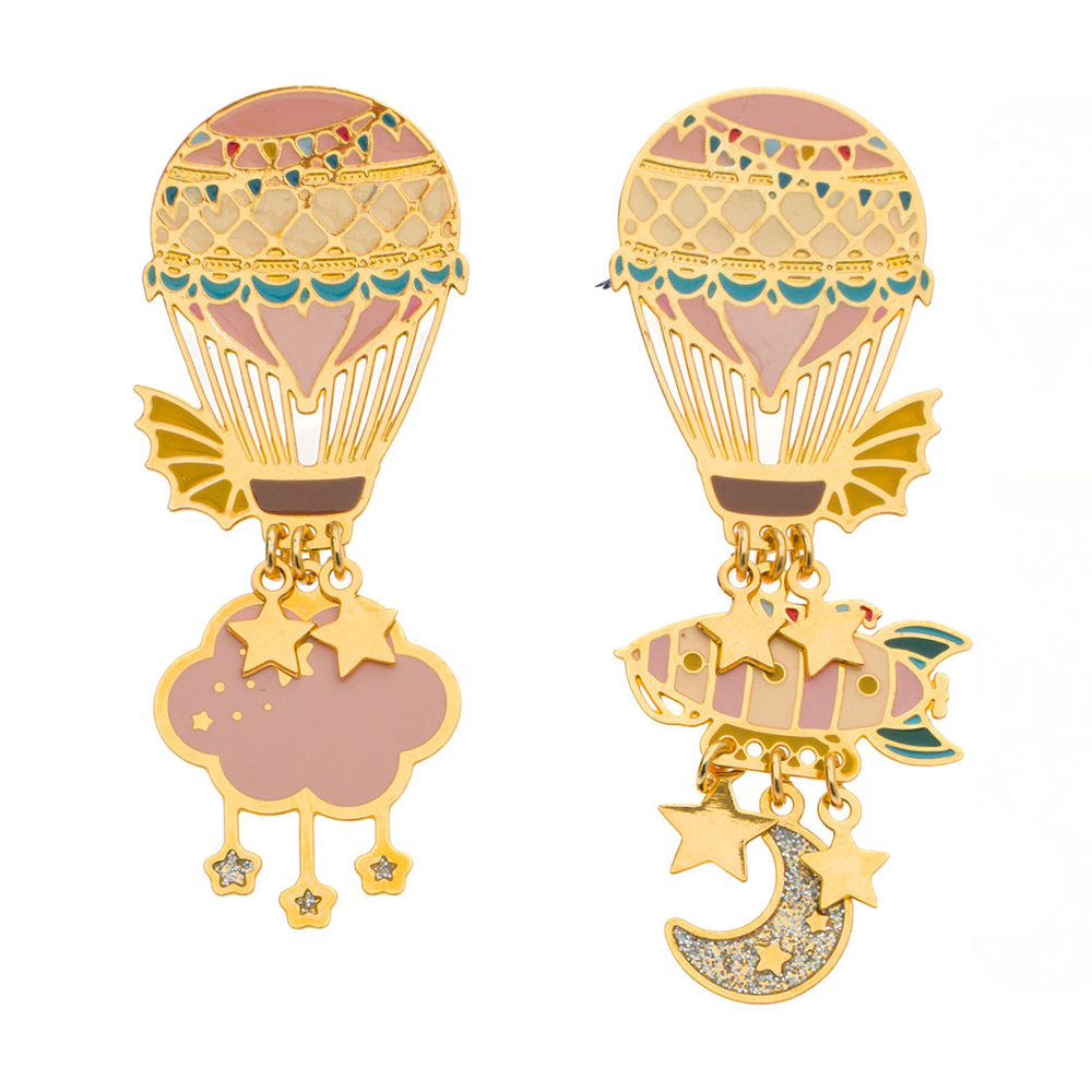ORECCHINI PENDENTI CON MONGOLFIERE BALLON