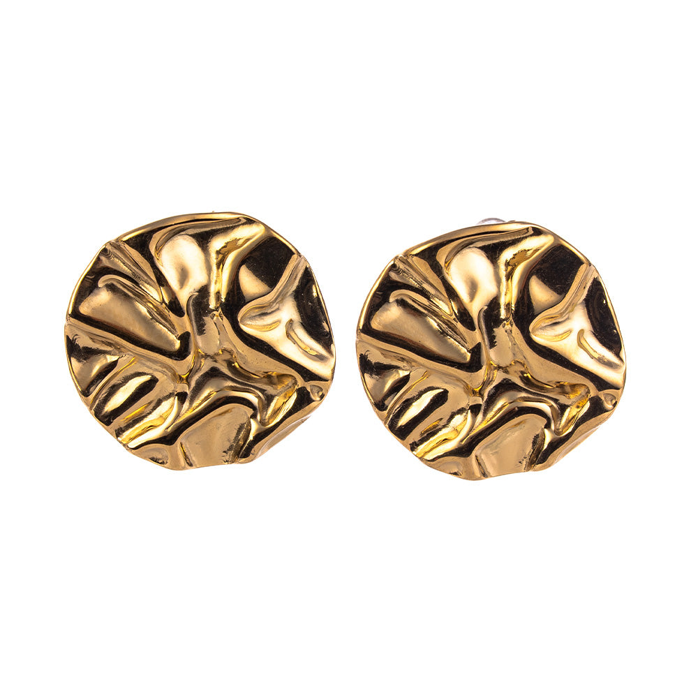 ORECCHINI PENDENTI A ROTONDI EFFETTO ONDULATO