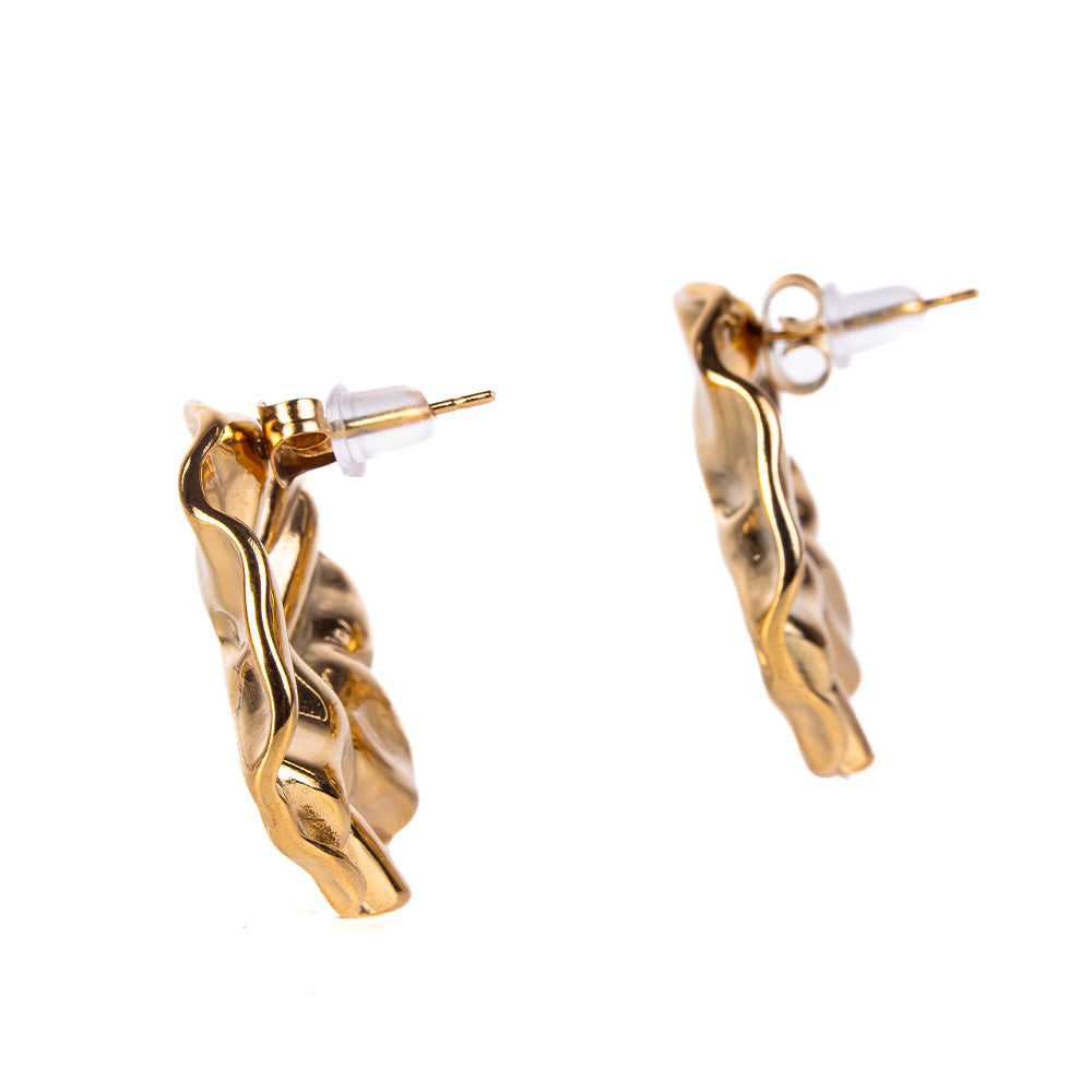 ORECCHINI PENDENTI A ROTONDI EFFETTO ONDULATO