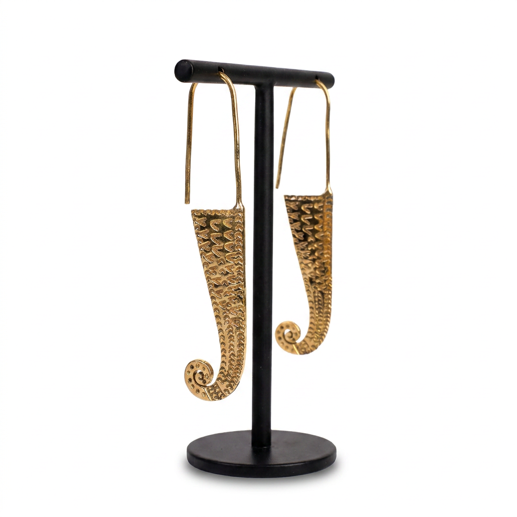 VERTICAL WAVE DANGLING EARRINGS