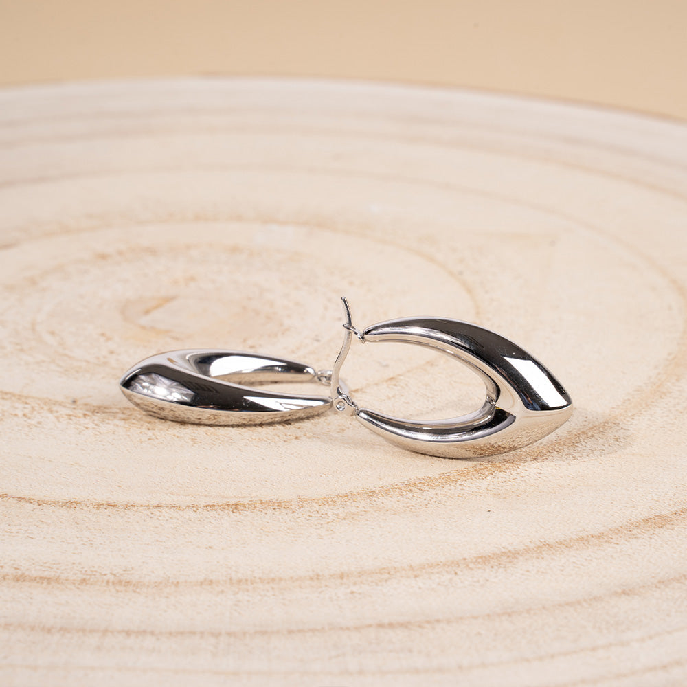 ROUNDED V-SHAPED DANGLING EARRINGS