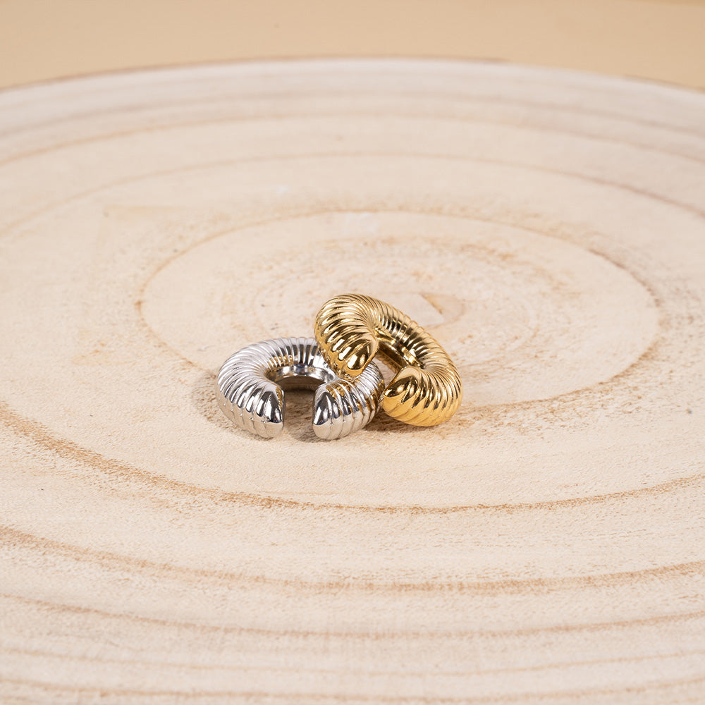 LARGE STRIPED EARCUFF EARRING