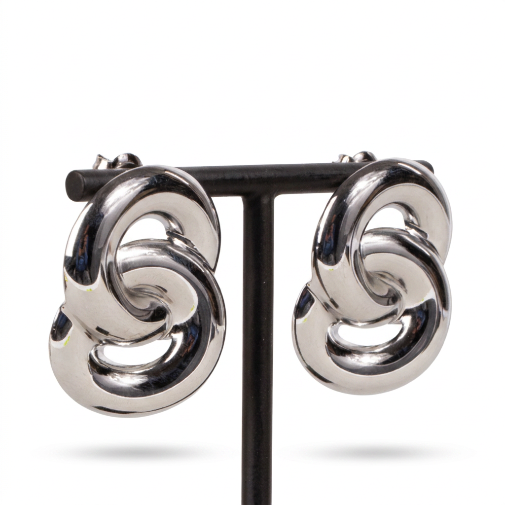DOUBLE CROSSED HOOP EARRINGS