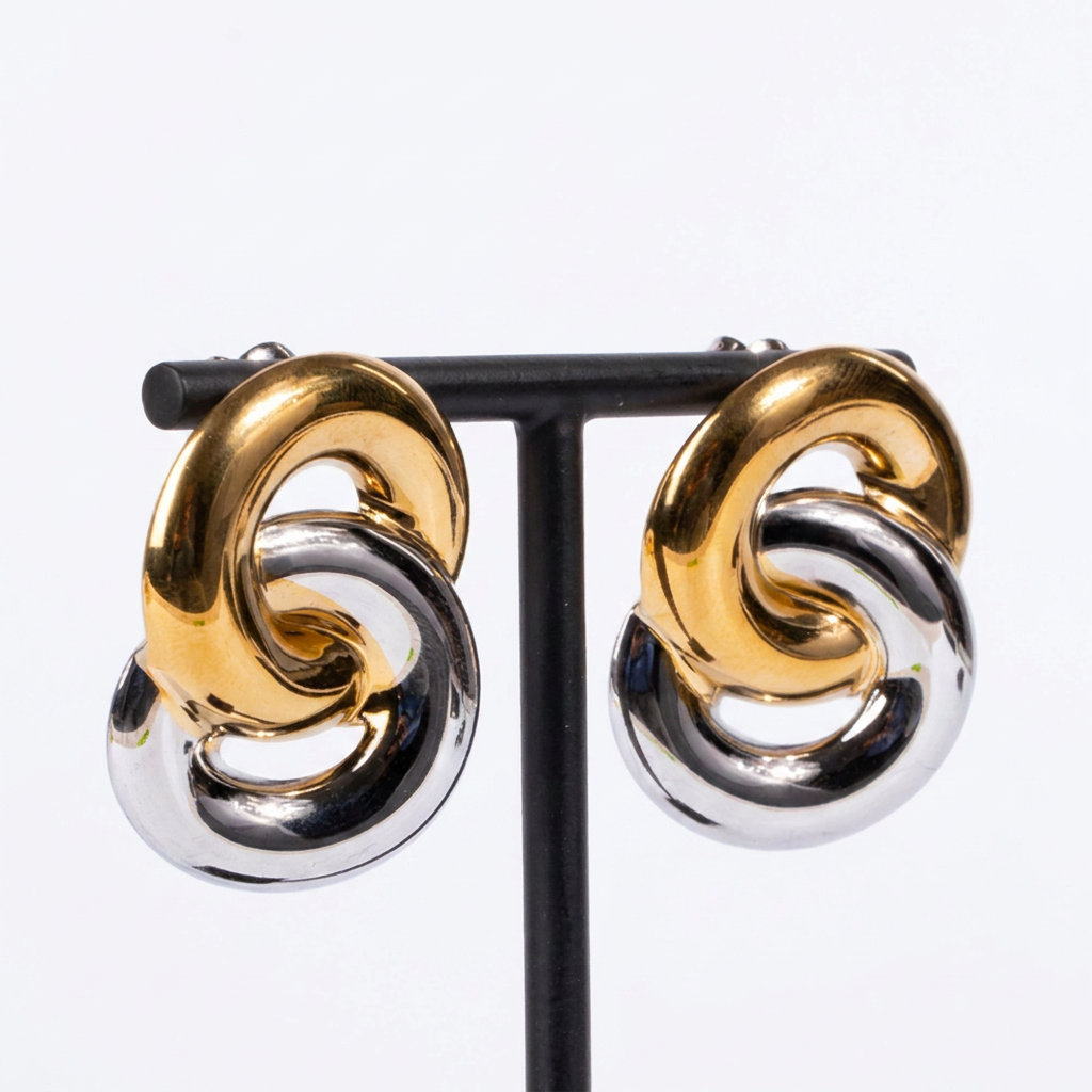 DOUBLE CROSSED HOOP EARRINGS