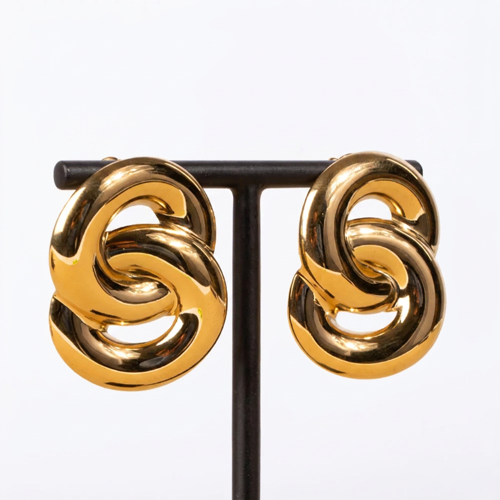 DOUBLE CROSSED HOOP EARRINGS