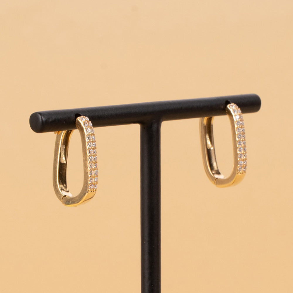 ORECCHINI RETTANGOLO ARROTONDATO CON STRASS