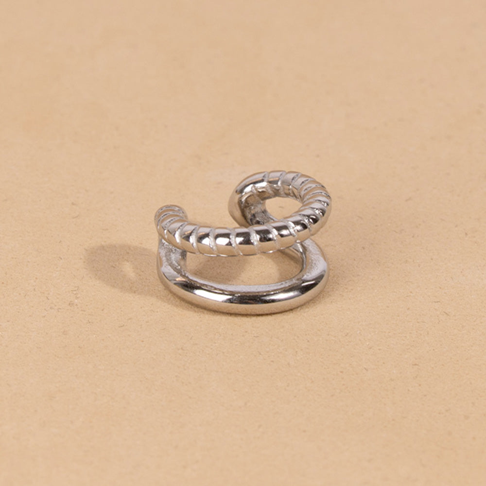 ORECCHINI EARCUFF DOPPIO CON FASCIA RIGATA