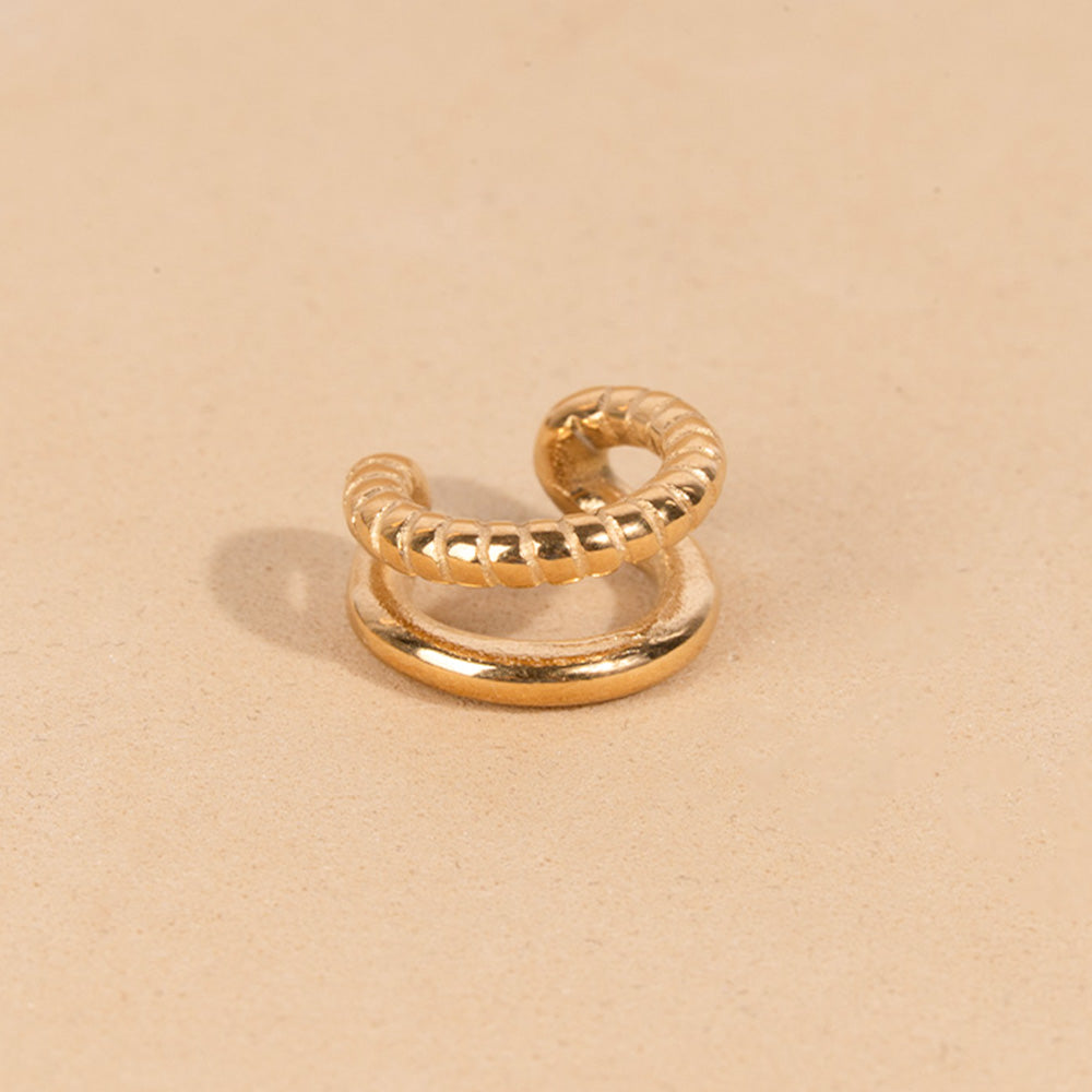 ORECCHINI EARCUFF DOPPIO CON FASCIA RIGATA