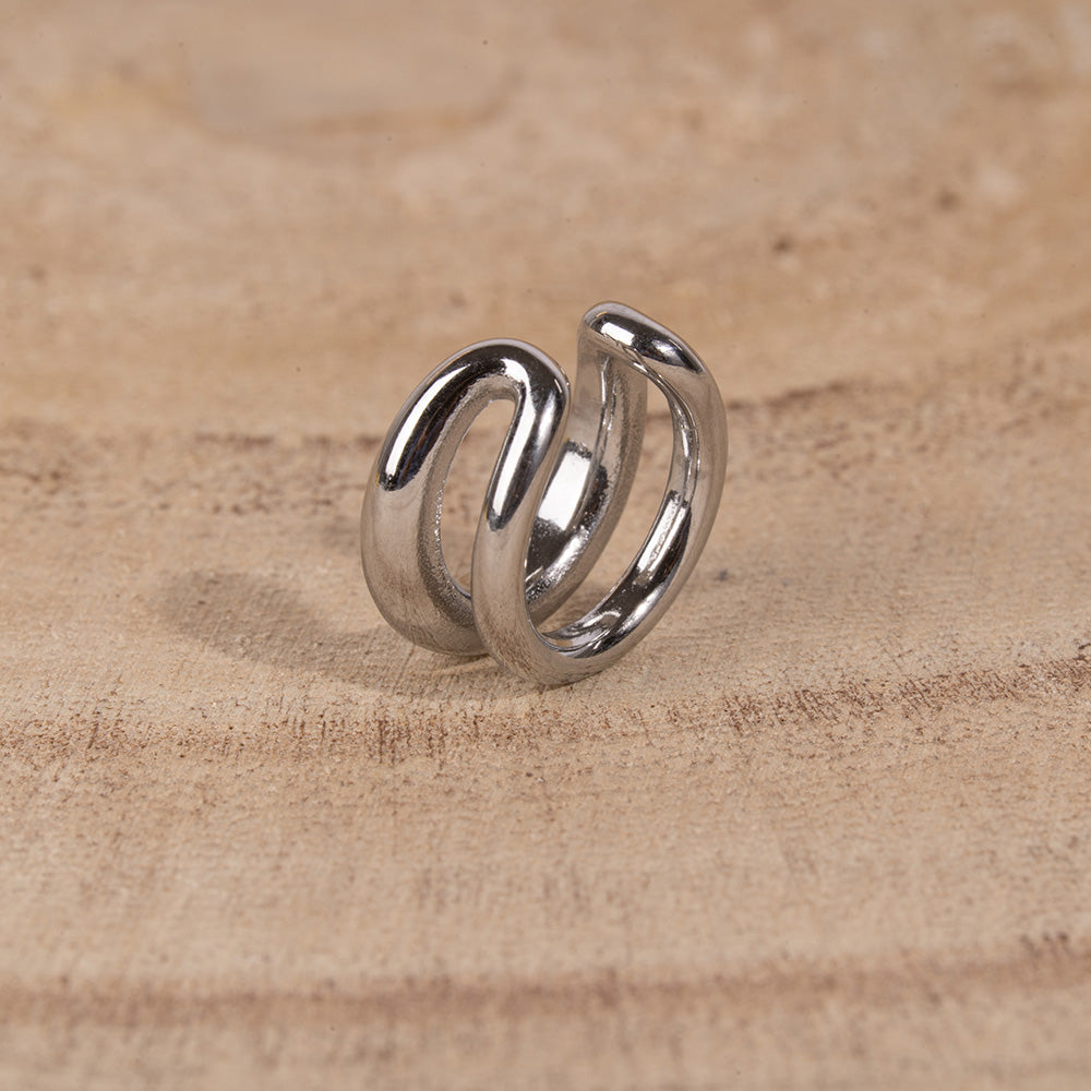 ORECCHINI EARCUFF DOPPIO CON FASCE DI DIVERSA GRANDEZZA