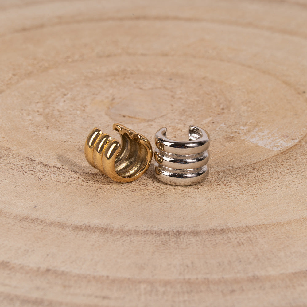 SMOOTH THREE BAND EARCUFF EARRING