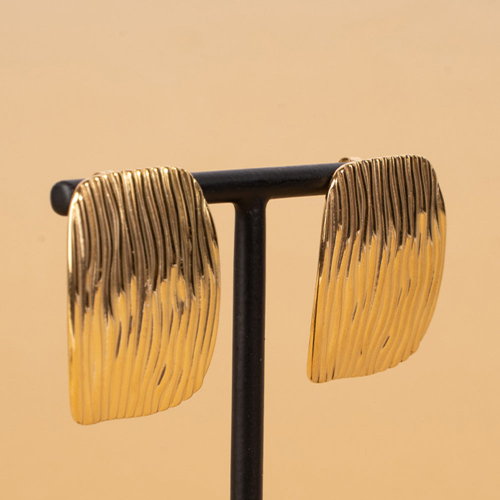 SQUARE DANGLING EARRINGS WITH STRIPE EFFECT