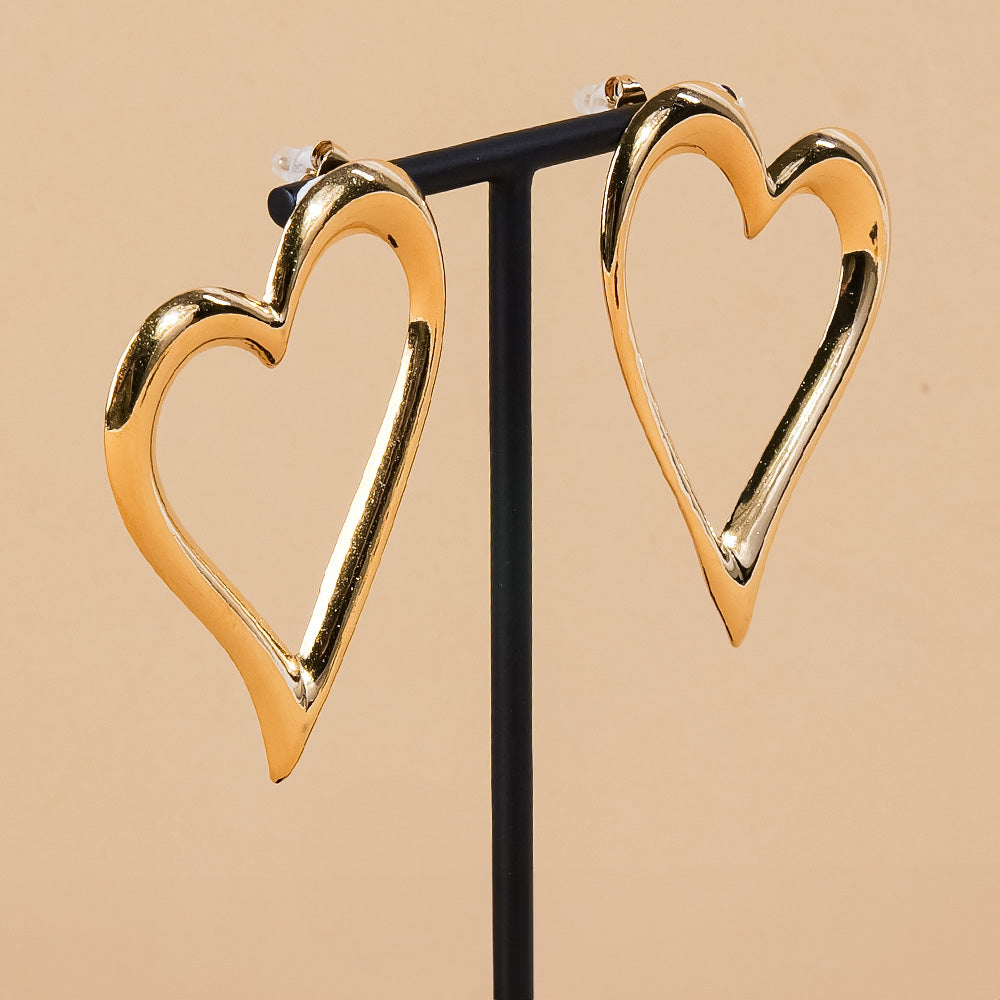 STYLIZED HEART SHAPE STUD EARRINGS