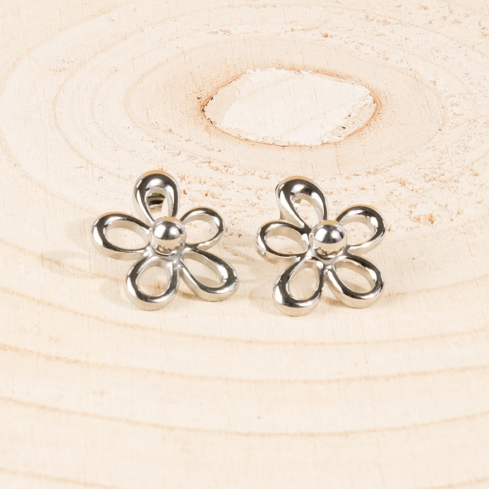 FLOWER SHAPE STUD EARRINGS
