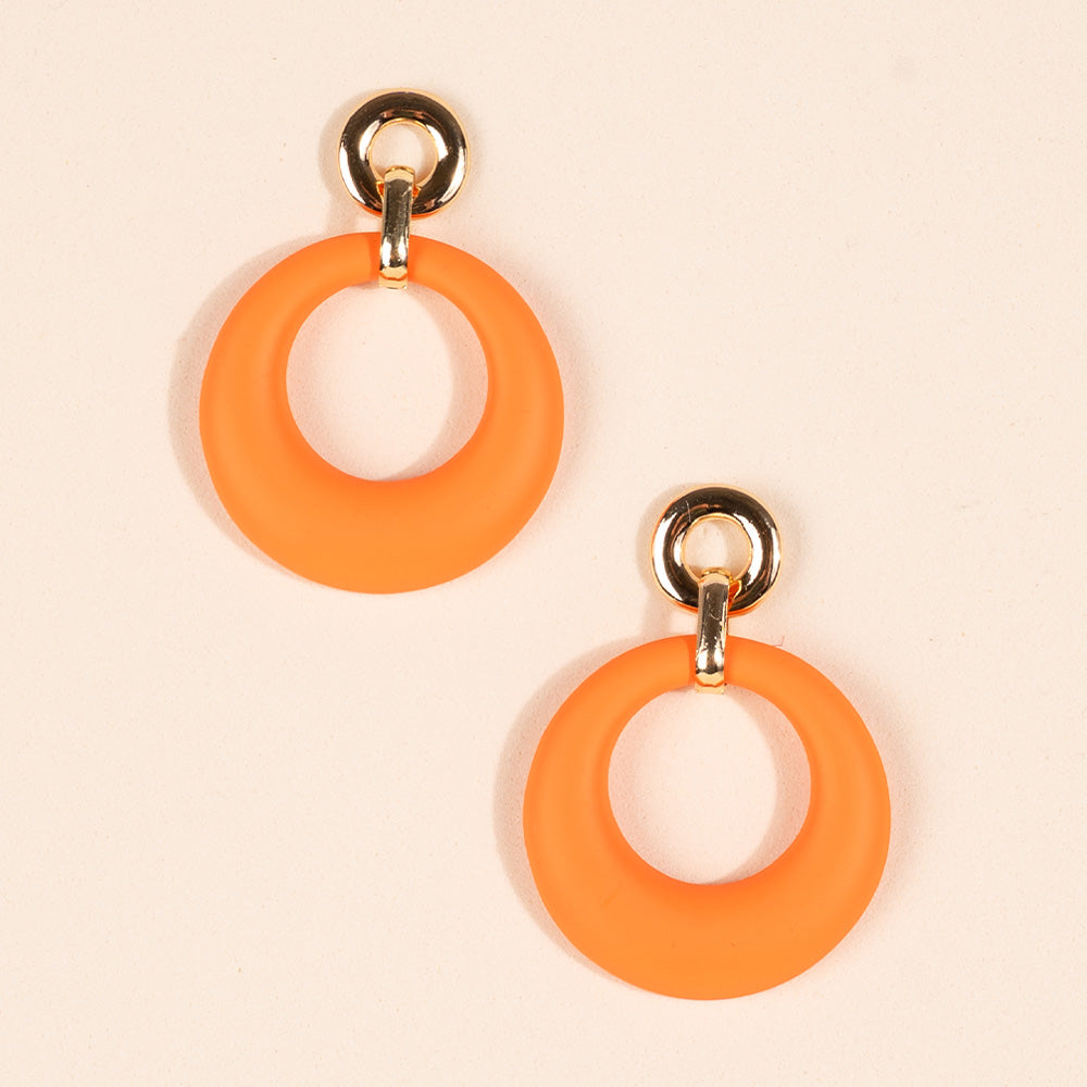 COLORFUL HOOP DANGLING EARRINGS