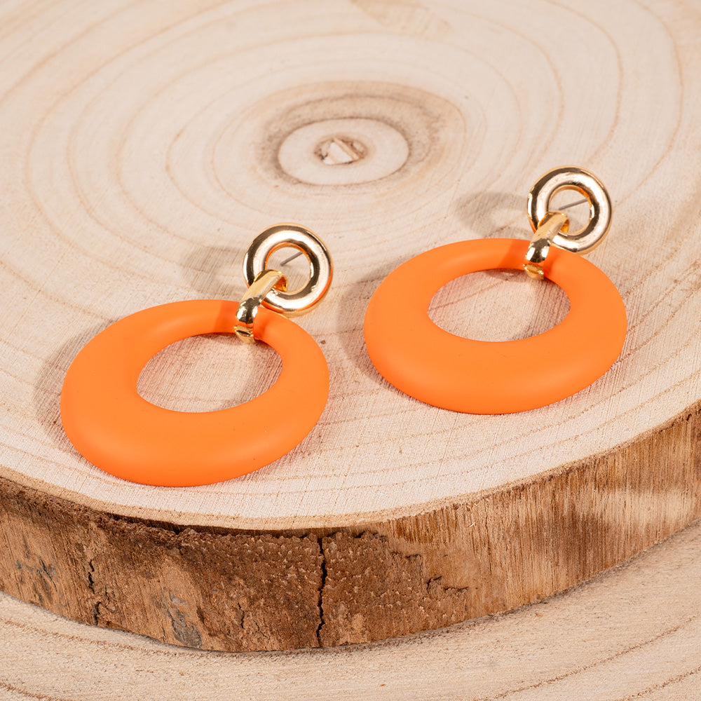 COLORFUL HOOP DANGLING EARRINGS