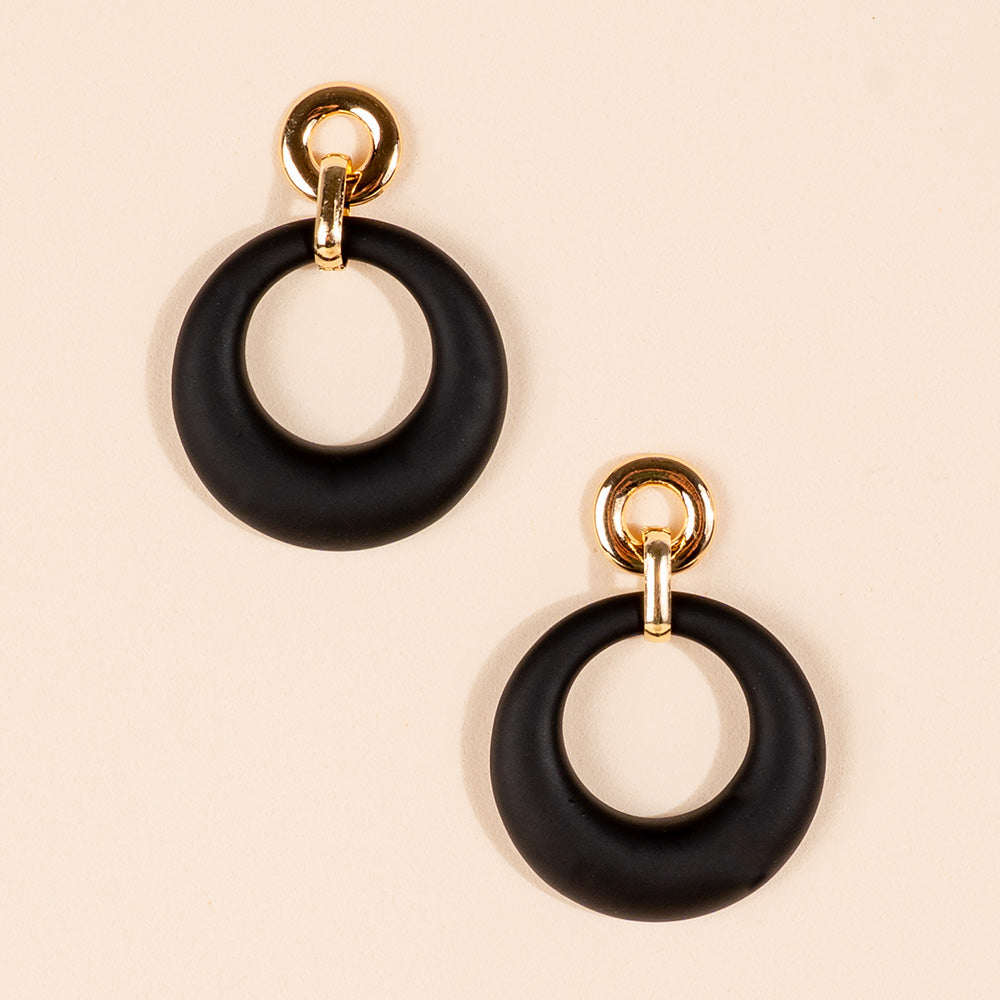 COLORFUL HOOP DANGLING EARRINGS