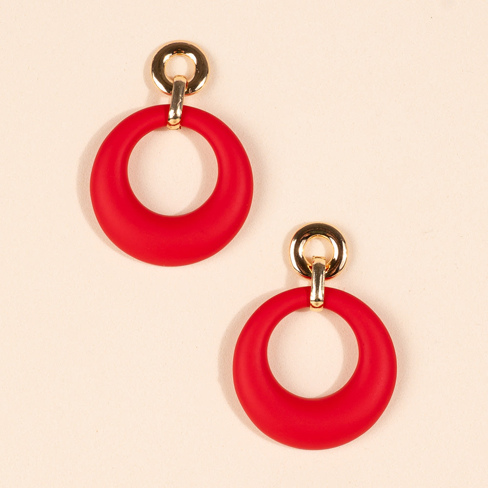 COLORFUL HOOP DANGLING EARRINGS