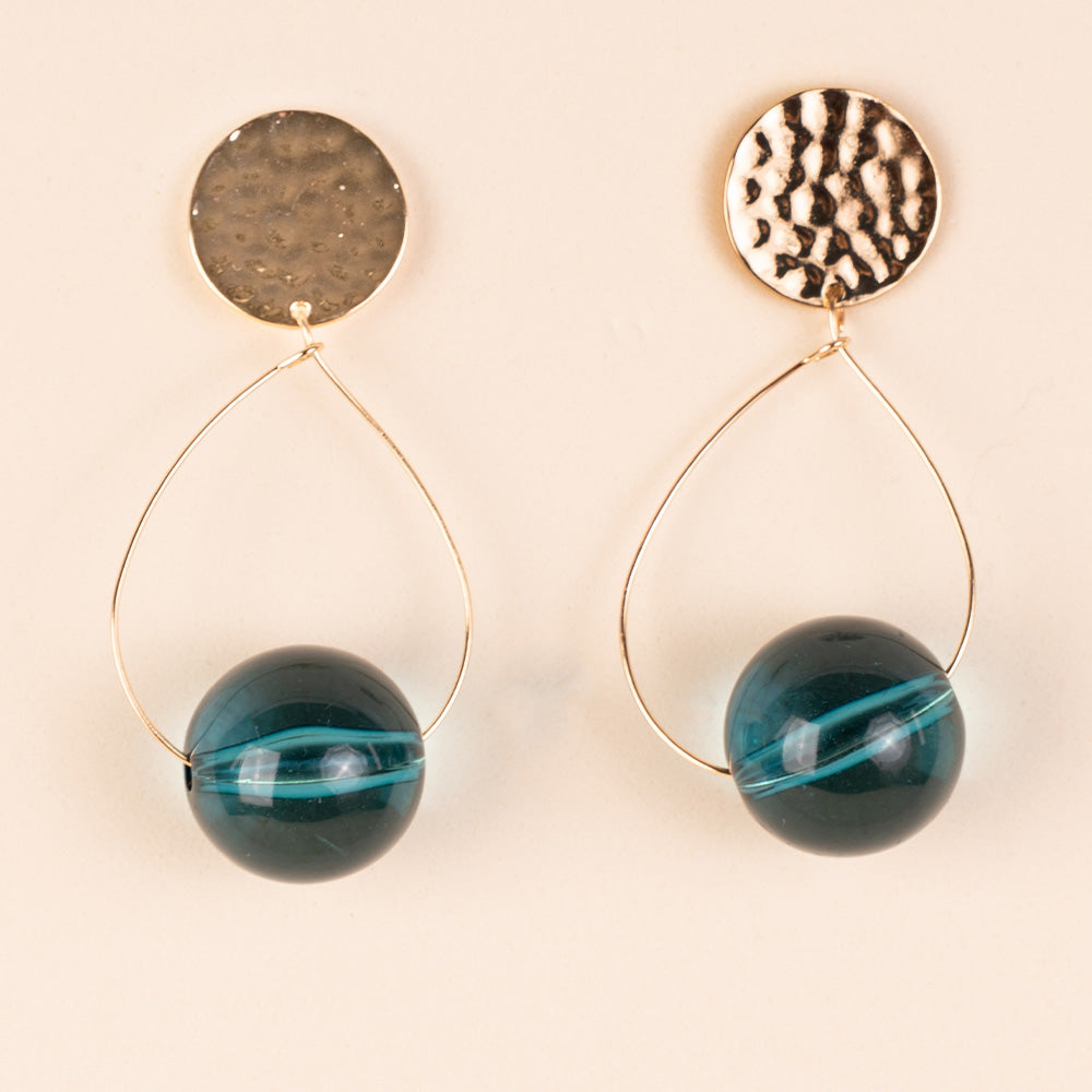 ORECCHINI PENDENTI CON SFERA EFFETTO BIGLIA