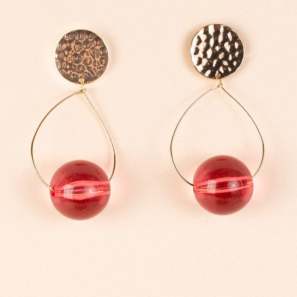 ORECCHINI PENDENTI CON SFERA EFFETTO BIGLIA